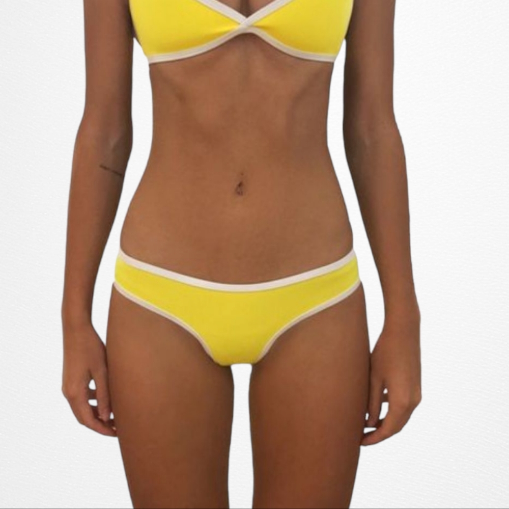 NWOT 🌹Hoaka Swimwear Women's Bali Lemon Bikini Bottoms Yellow